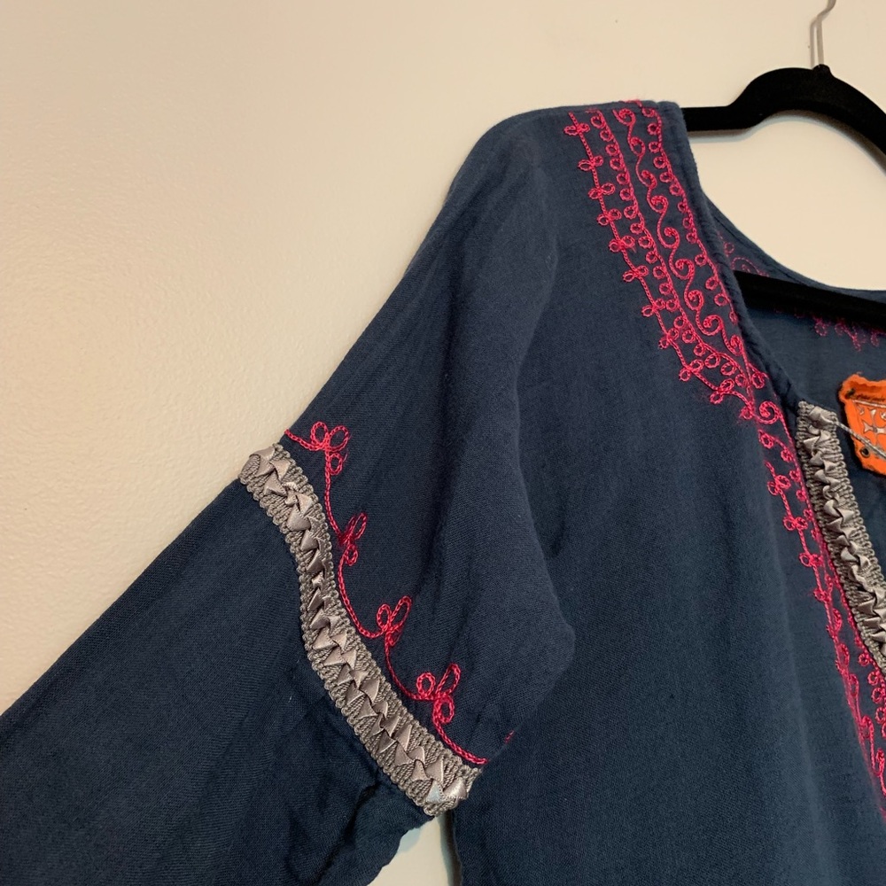 Free People Boho Tunic Sheer Blouse - Picture 4 of 8
